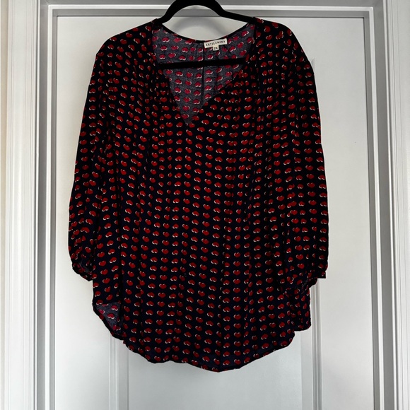 Artisan Ny Tops - Navy Heart Print Valentine’s Artisan NY Blouse Size 2x